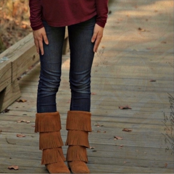 Fringe Suede Boot 3 tier ~ 7 - Picture 1 of 7